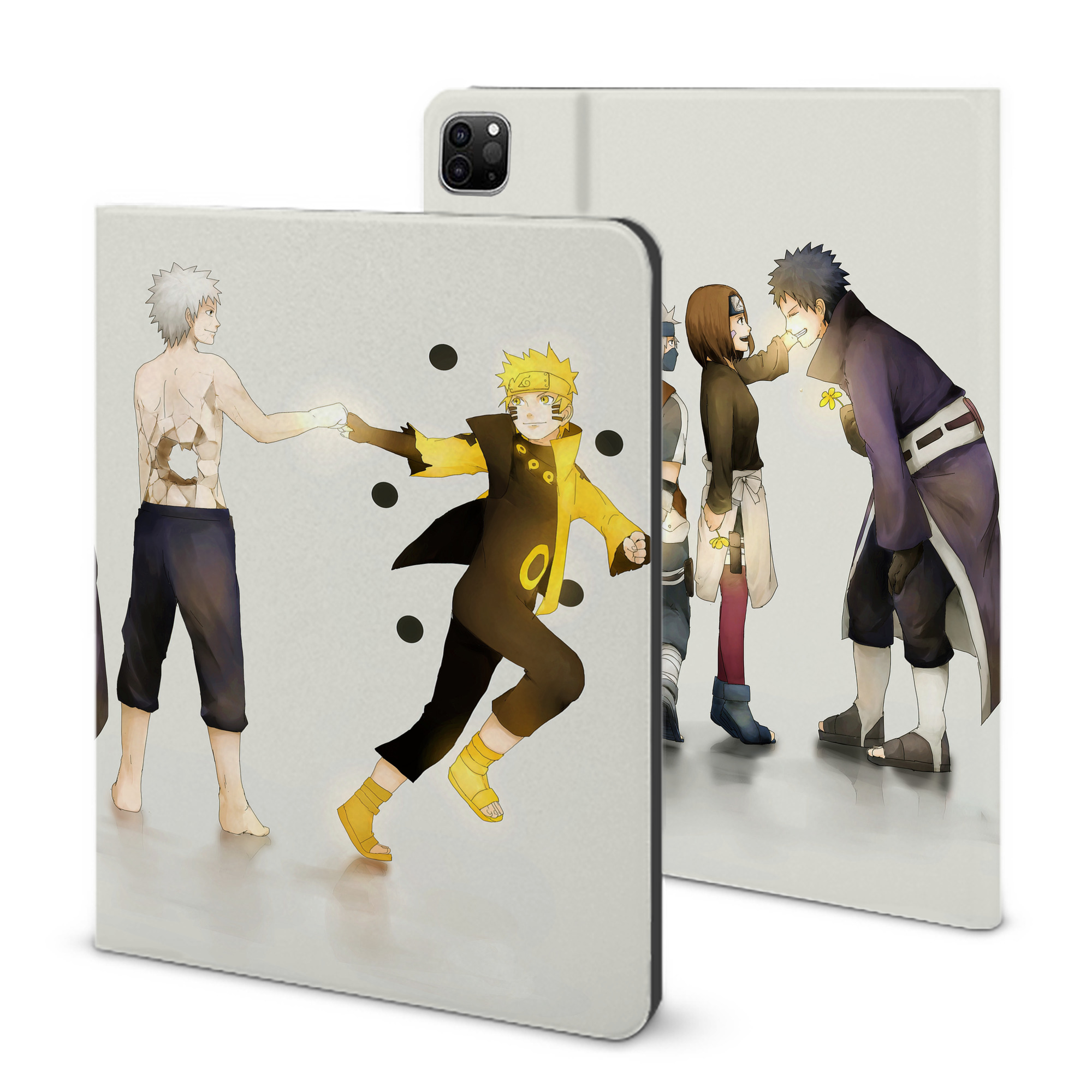 （画像用） NARUTO -ナルト- NARUTO -ナルト- 疾風伝 IPad ケース ブック型 PUレザー TPU 耐衝撃 軽量 薄型 ペン収納なし 全面保護 IPad 各モデル対応